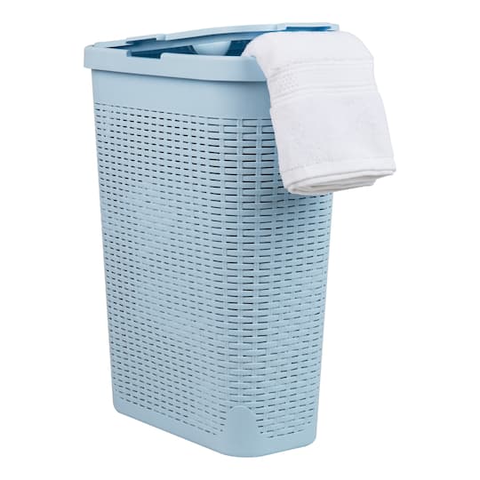 Mind Reader 40L Slim Plastic Wicker Laundry Hamper